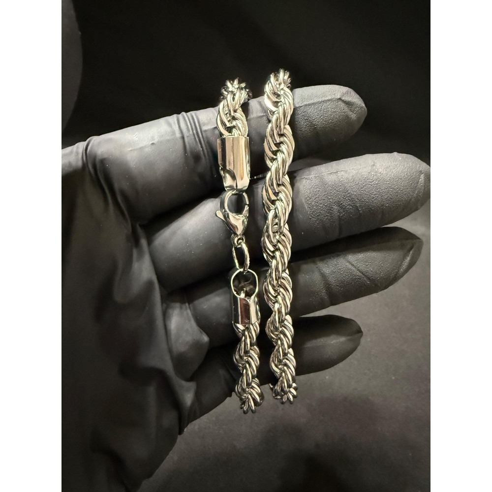 rope chain silver filled 18 inch 7.5mm lobster clasp the big boy - Picture 4 of 7